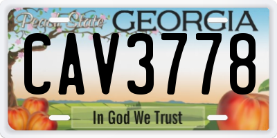 GA license plate CAV3778