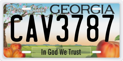 GA license plate CAV3787