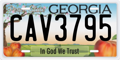 GA license plate CAV3795