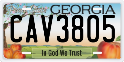 GA license plate CAV3805