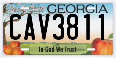 GA license plate CAV3811
