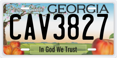 GA license plate CAV3827