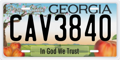 GA license plate CAV3840