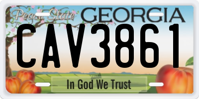 GA license plate CAV3861