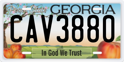 GA license plate CAV3880