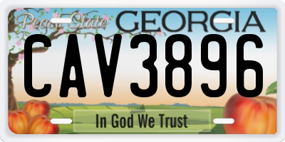 GA license plate CAV3896