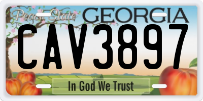 GA license plate CAV3897