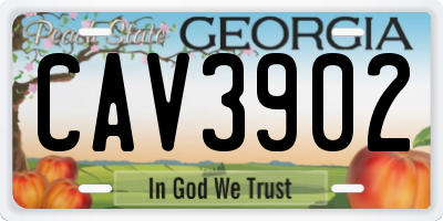 GA license plate CAV3902