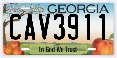 GA license plate CAV3911