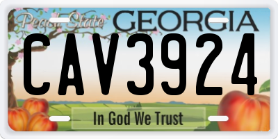 GA license plate CAV3924