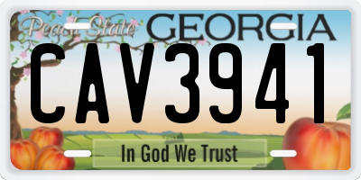 GA license plate CAV3941