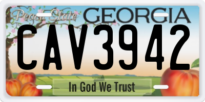 GA license plate CAV3942