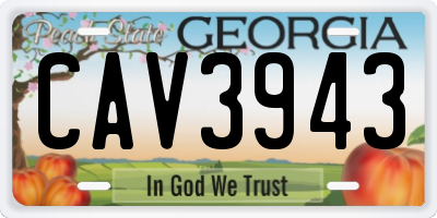 GA license plate CAV3943
