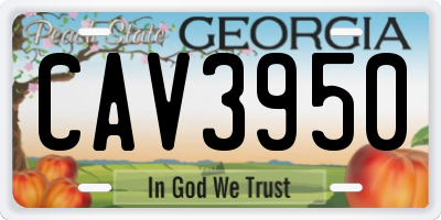 GA license plate CAV3950