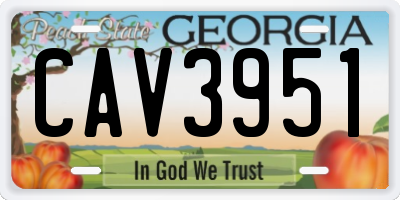 GA license plate CAV3951