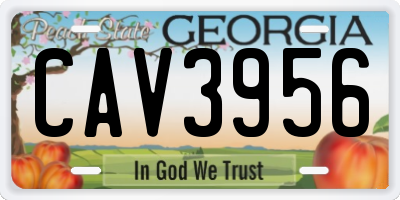 GA license plate CAV3956