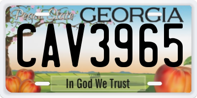 GA license plate CAV3965