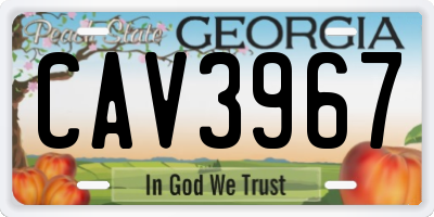 GA license plate CAV3967