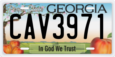 GA license plate CAV3971