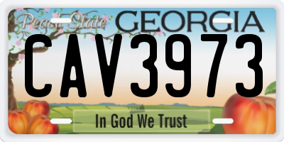GA license plate CAV3973