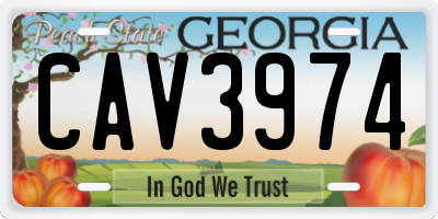 GA license plate CAV3974