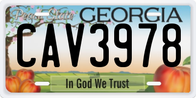 GA license plate CAV3978