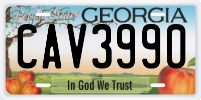 GA license plate CAV3990