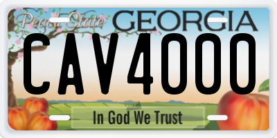 GA license plate CAV4000