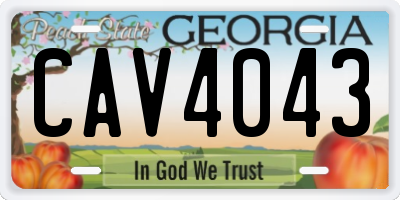 GA license plate CAV4043