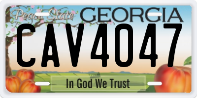 GA license plate CAV4047