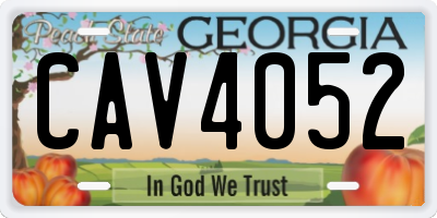 GA license plate CAV4052