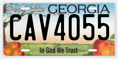 GA license plate CAV4055
