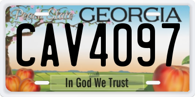 GA license plate CAV4097