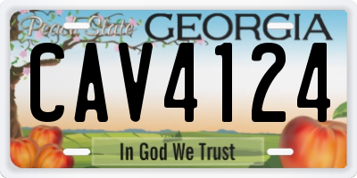 GA license plate CAV4124