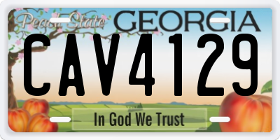 GA license plate CAV4129