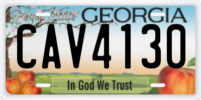 GA license plate CAV4130