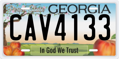 GA license plate CAV4133