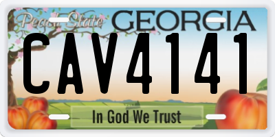 GA license plate CAV4141