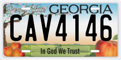 GA license plate CAV4146