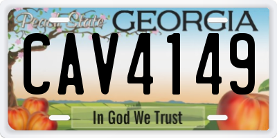 GA license plate CAV4149