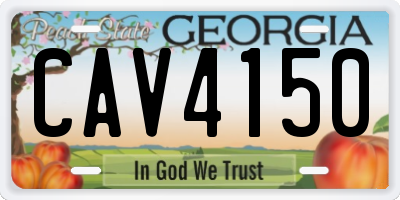 GA license plate CAV4150