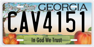 GA license plate CAV4151