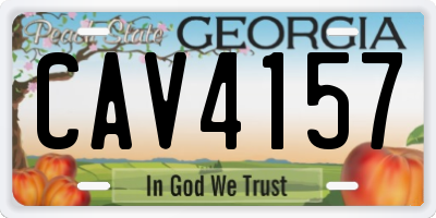 GA license plate CAV4157