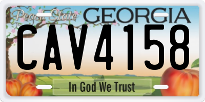 GA license plate CAV4158