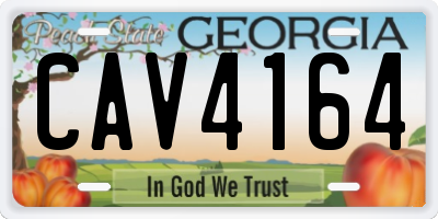 GA license plate CAV4164