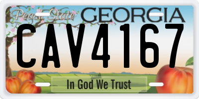 GA license plate CAV4167