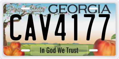 GA license plate CAV4177