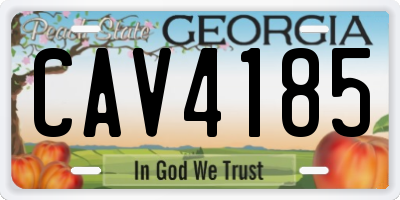 GA license plate CAV4185