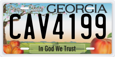 GA license plate CAV4199
