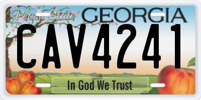 GA license plate CAV4241